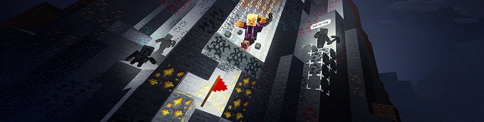 A person stands at a top of tall building, and a flag marking a discovery.