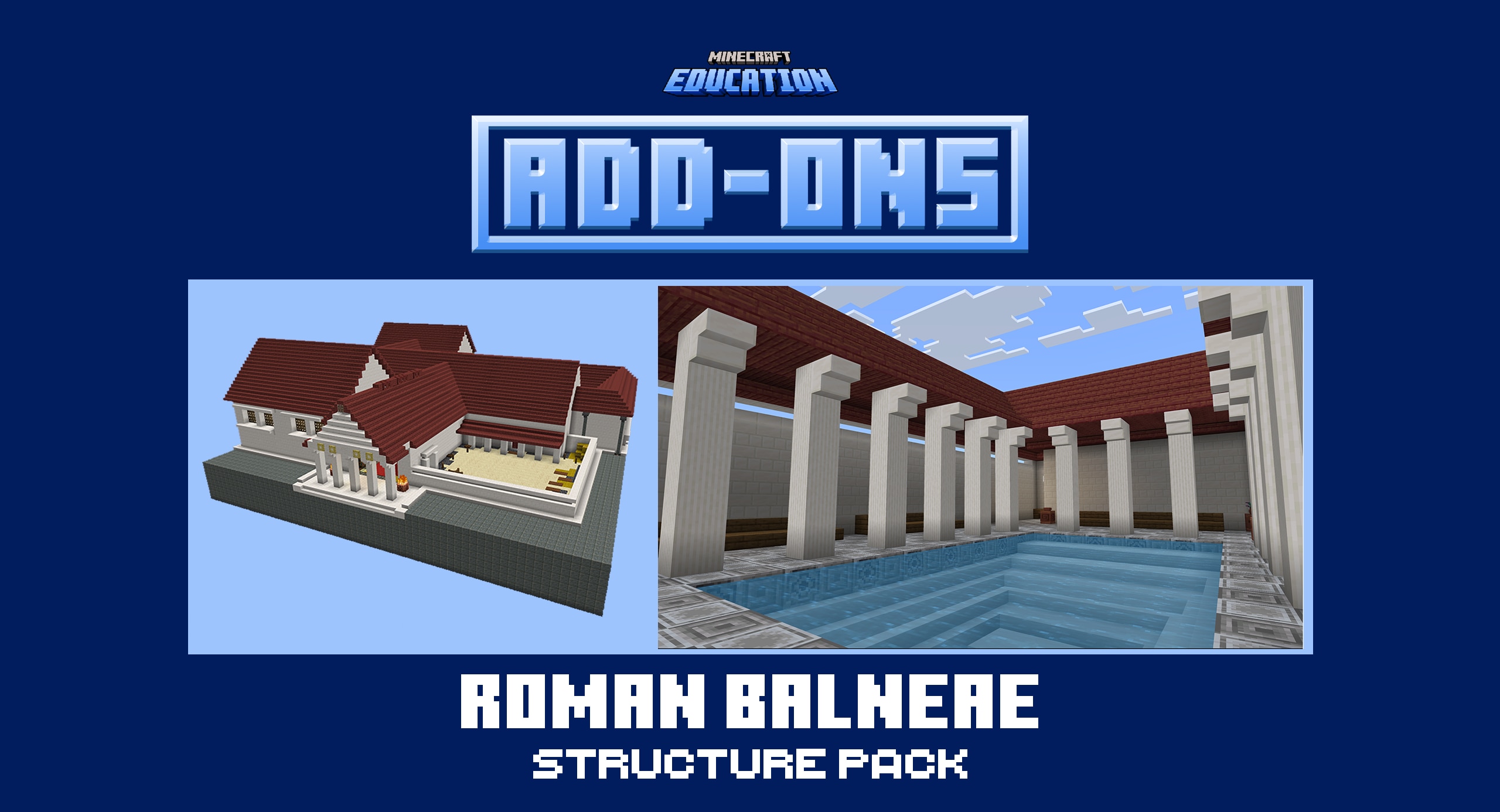 Minecraft Education Roman Balneae Structure Pack
