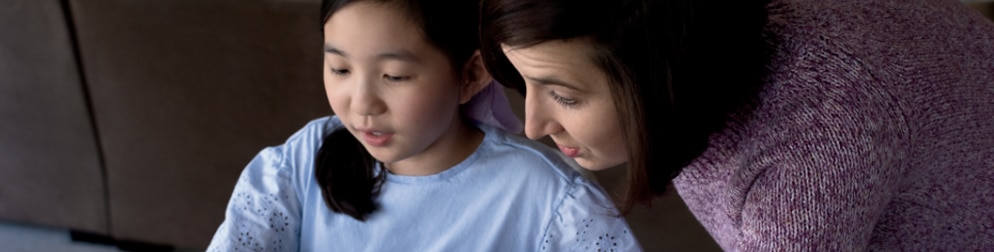 Parent helping child
