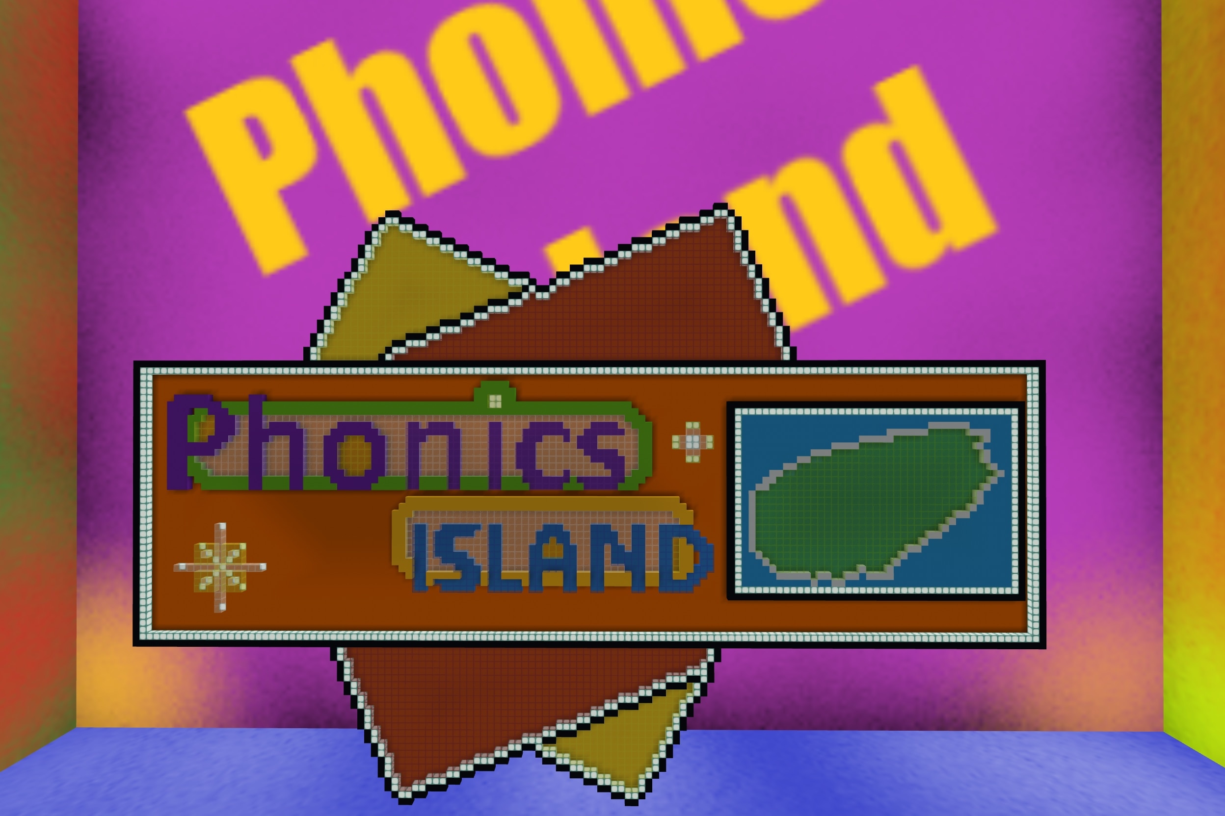 Minecraft style letters of "Phonics"